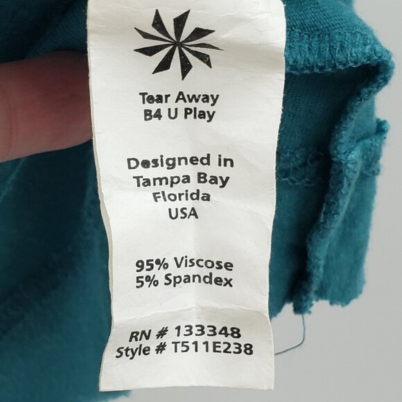 Caite Embroidered Tunic Top Women's S Teal Green V-Neck Curved Hemline Boho Long - Picture 7 of 8